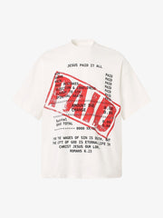 Street PAID Letter Slogan T-shirt - 2363