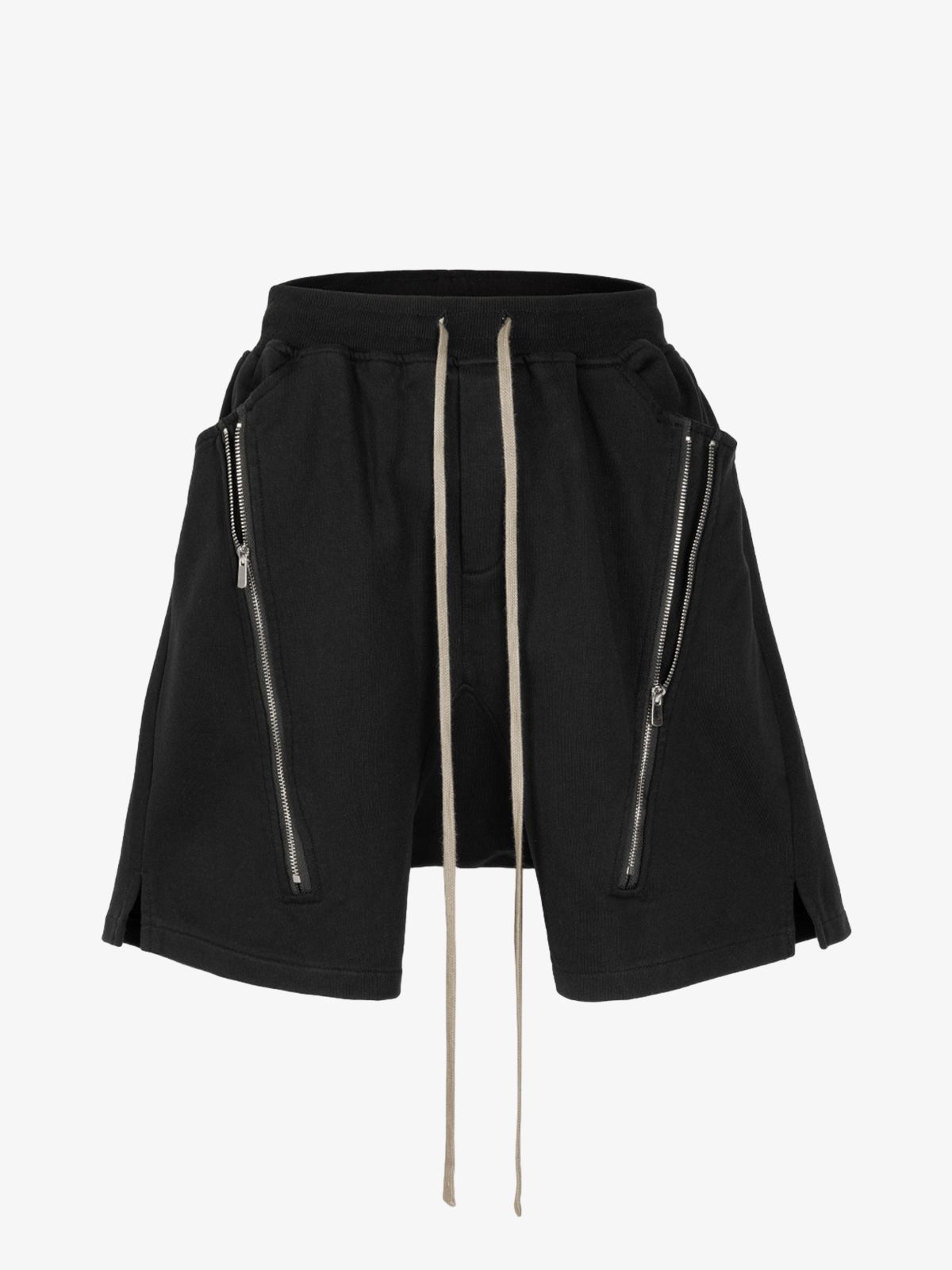 Retro Functional Zipper Slit Jort