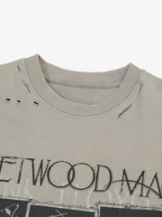Distressed Camouflage Faux Two-Piece Graphic T-Shirt - 2420