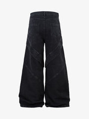 Deconstructed Split Pleated Pocket Cargo Jeans
