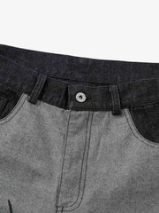 Tribal Flame Print Baggy Jeans