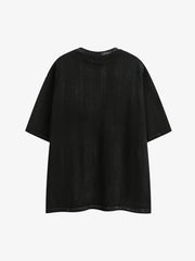 Distressed Embroidered Letter T-Shirt