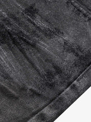 Retro Hand-Brushed Glitter Flare Jeans