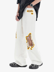 Street Flame Towel Embroidered Jeans