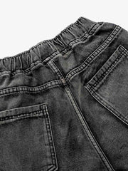 Washed Cargo Denim Shorts - 2382
